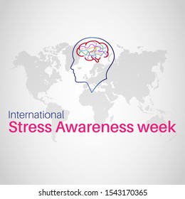 Vector Illustration On The Theme Of International Stress Awareness Week In November.