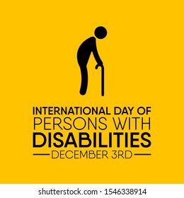 Vector illustration on the theme of International day of Persons with disabilities on December 3rd.