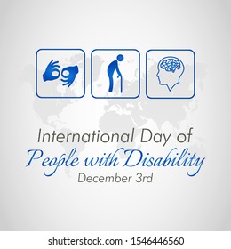 Vector illustration on the theme of International day of Persons with disabilities on December 3rd.