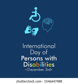 Vector illustration on the theme of International day of Persons with disabilities on December 3rd.