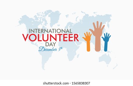 Vector illustration on the theme of International Volunteer day for Economic and social Development on December 5th.