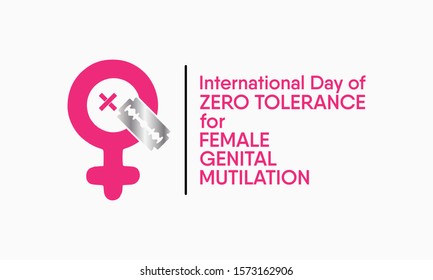 Vector illustration on the theme of International Day of zero tolerance for  female genital mutilation on February 6th.