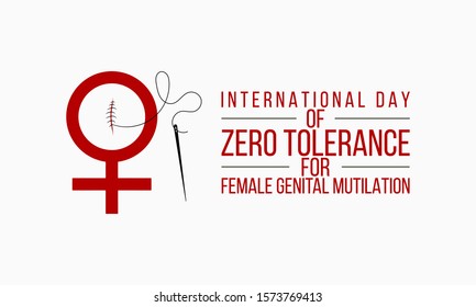 Vector illustration on the theme of International Day of zero tolerance for  female genital mutilation on February 6th.