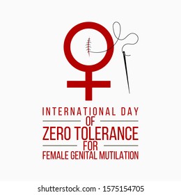 Vector illustration on the theme of International Day of zero tolerance for  female genital mutilation on February 6th.