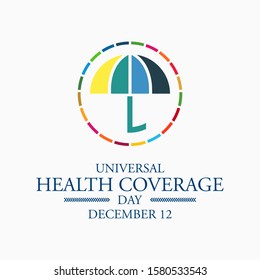 Vector Illustration On The Theme Of International Universal Health Coverage Day On December 12th.