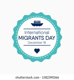 Vector illustration on the theme of International Migrants Day on December 18th.