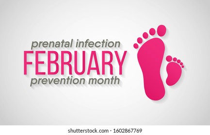 Vector illustration on the theme of International Prenatal infection prevention month of February.