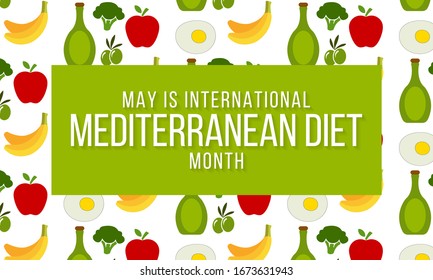 Vector illustration on the theme of International Mediterranean diet Month observed every year during May.