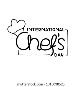 Vector illustration on the theme of International chef’s day on October 20. Decorated with a lettering and Chef's hat.