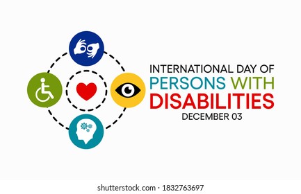 Vector illustration on the theme of International day of persons with disabilities observed each year on December 3rd across the globe.