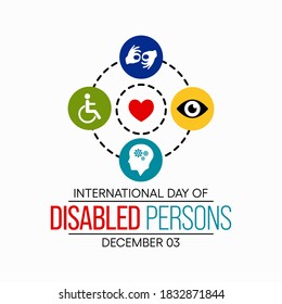 Vector illustration on the theme of International day of persons with disabilities observed each year on December 3rd across the globe.