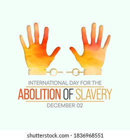 Ilustración vectorial sobre el tema del Día Internacional para la Abolición de la Esclavitud, que se celebra cada año el 2 de diciembre en todo el mundo.
