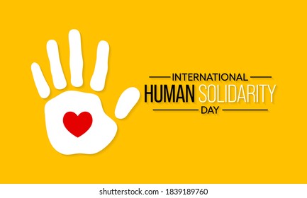 Vector illustration on the theme of International Human Solidarity day observed each year on December 20th across the globe.