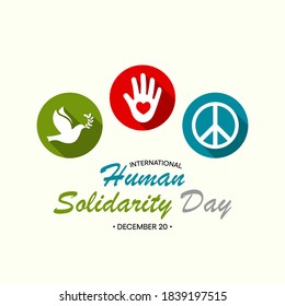 Vector illustration on the theme of International Human Solidarity day observed each year on December 20th across the globe.