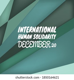 Vektorgrafik zum Thema "Internationaler Tag der menschlichen Solidarität", der jedes Jahr am 20. Dezember weltweit stattfindet.