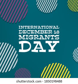 Vector illustration on the theme of International Migrants day observed each year on December 18th across the globe.