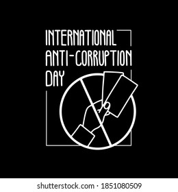 Vector illustration on the theme of International Anti-Corruption Day on December 9. Decorated with a handwritten inscription and Anti-Corruption icon.