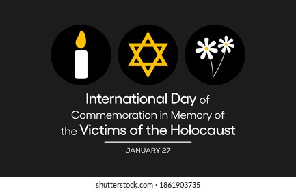 Ilustración vectorial sobre el tema del Día Internacional de conmemoración en memoria de las víctimas del Holocausto, que se celebra cada año el 27 de enero en todo el mundo.