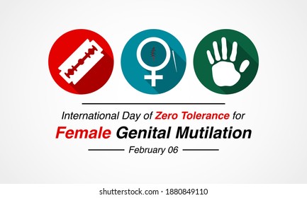 Vector illustration on the theme of International Day of Zero Tolerance for Female Genital Mutilation (FGM), observed each year on February 6th across the globe.