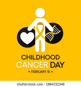 Ilustración vectorial sobre el tema del Día Internacional del Cáncer Infantil (ICCD) que se celebra cada año el 15 de febrero en todo el mundo.