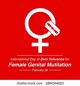 Vector illustration on the theme of International Day of Zero Tolerance for Female Genital Mutilation (FGM), observed each year on February 6th across the globe.
