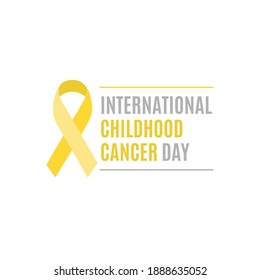 Vector illustration on the theme of International Childhood Cancer Day on February 15. Decorated with a yellow Ribbon  - Cancer Awareness symbol.