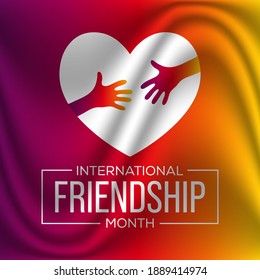 Vektorgrafik zum Thema "International Friendship Month", das jedes Jahr im Februar auf der ganzen Welt beobachtet wird.