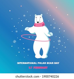 Vektorgrafik zum Thema Internationaler Polarbärentag. Postkarte.