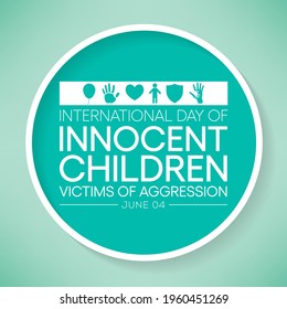 Vector illustration on the theme of International day of Innocent Children victims of aggression observed every year on June 4th across the globe.