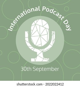 Vector illustration on the theme of International Podcast Day on September 30th. Suitable for greeting card poster and banner.