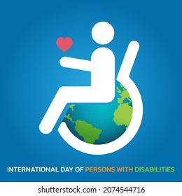 Vector illustration on the theme of International day of persons with disabilities observed each year on December 3rd across the globe.