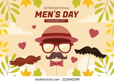 Ilustración vectorial sobre el tema del Día Internacional del Hombre el 19 de noviembre. Junio es la ilustración vectorial del mes de la salud de los hombres.