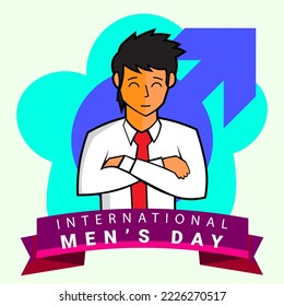 Vector illustration on the theme International Men's Day. For a poster or banner and greeting card
