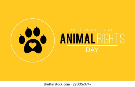 Vector illustration on the theme of international animal rights day observed each year during December. observed each yearduring December banner, Holiday, poster, card and background design.