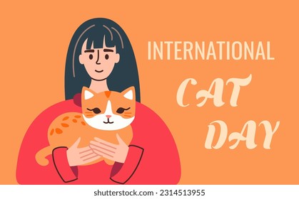 Vector illustration on the theme of International Cat Day observed each year on August 8th.