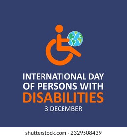 Ilustración de vectores sobre el tema del Día Internacional de las Personas con Discapacidad. 3 de diciembre. Día Internacional de las Personas con Discapacidad, semana de discapacitados. 3 de diciembre