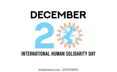Ilustración de vectores sobre el tema del Día Internacional de la Solidaridad Humana que se celebra cada año en diciembre. se observa cada año durante el banner de diciembre, vacaciones, afiche, tarjeta y diseño de fondo.