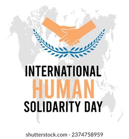 Ilustración de vectores sobre el tema del Día Internacional de la Solidaridad Humana que se celebra cada año en diciembre. se observa cada año durante el banner de diciembre, vacaciones, afiche, tarjeta y diseño de fondo.