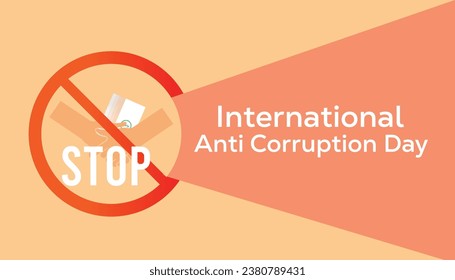 Vector illustration on the theme of International Anti Corruption day observed each year during December.banner, Holiday, poster, card and background design.