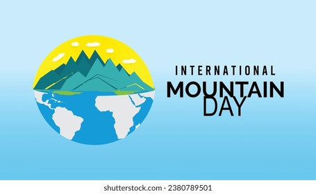 Vektorgrafik zum Thema Internationaler Bergtag beobachtet jedes Jahr während Dezember.banner, Holiday, Poster, Karte und Hintergrund Design.