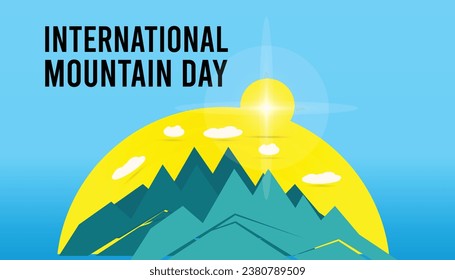 Vector illustration on the theme of International Mountain day observed each year during December.banner, Holiday, poster, card and background design.