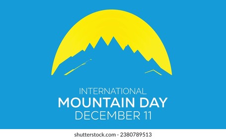 Vector illustration on the theme of International Mountain day observed each year during December.banner, Holiday, poster, card and background design.