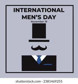 Vector illustration on the theme International Men's Day. November 19th
