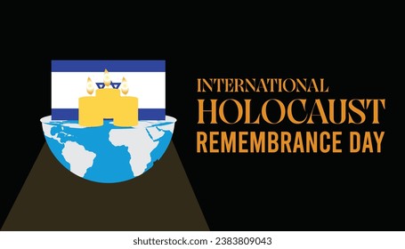 Vector illustration on the theme of International Holocaust remembrance day observed each year during January.banner, Holiday, poster, card and background design.