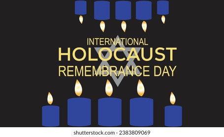 Ilustración vectorial sobre el tema del Día Internacional de la Recordación del Holocausto que se observa cada año durante enero.Banner, Holiday, afiche, tarjeta y diseño de fondo.