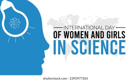 Vector illustration on the theme of International day of Women and Girls in science observed each year during February.banner, Holiday, poster, card and background design.