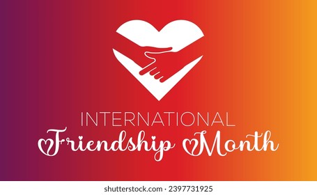 Ilustración vectorial sobre el tema del Mes de la Amistad Internacional que se observa cada año durante febrero.Banner, Holiday, afiche, tarjeta y diseño de fondo.