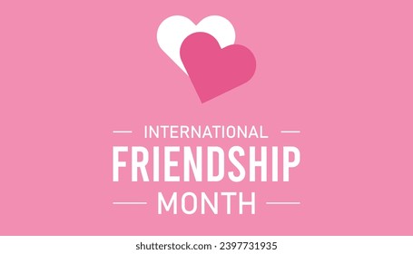 Vector illustration on the theme of International Friendship Month observed each year during February.banner, Holiday, poster, card and background design.