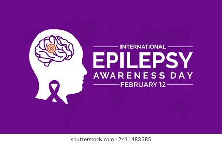 Vector illustration on the theme of International Epilepsy Day.  It ,s understanding and awareness of epilepsy. Banner, poster, card, background design.