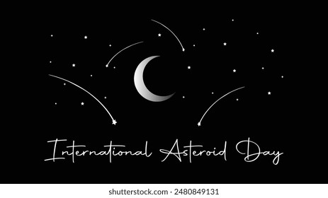 Vector illustration on the theme of International Asteroid Day observed each year on June 30th.